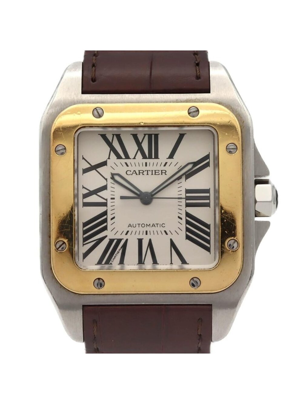 Cartier Santos 100 LM Combination Stainless Steel Yellow Gold Automatic